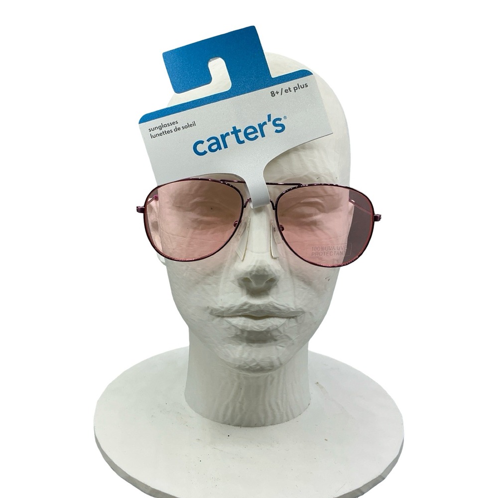 Carters Girls Pink Aviator Sunglasses Kids 8+ UV Protection